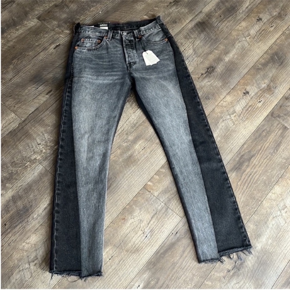 NWT Levi’s Black 501 Spliced Jeans